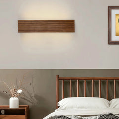Aplique baño de madera LED rectangular para espejo moderno