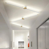 Lámpara de techo lineal moderna de metal LED para salón