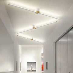 Lámpara de techo lineal moderna de metal LED para salón
