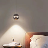 Lámpara colgante globo LED regulable de metal para mesita de noche