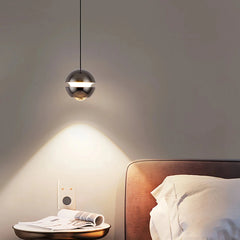 Lámpara colgante globo LED regulable de metal para mesita de noche