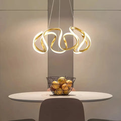 Lámparas colgantes de diseño irregular moderno de metal con LED regulable comedor