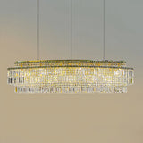 Lámpara colgante de cristal rectangular LED de lujo para comedor
