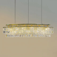 Lámpara colgante de cristal rectangular LED de lujo para comedor