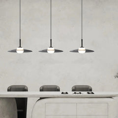 Lámpara colgante de cristal moderna LED regulable ahumada en forma de disco