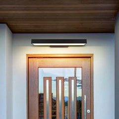 Aplique Exterior de Pared Moderno Negro Rectangular con Sensor de Movimiento