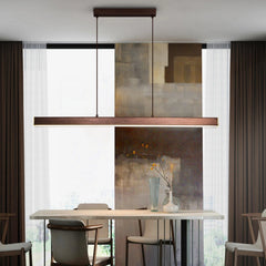 Lámpara lineal colgante moderna de metal regulable en altura para comedor