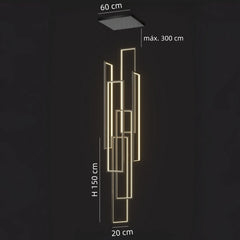 Lampara colgante para escalera rectangular LED moderna