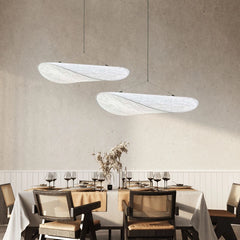 Lampara Colgante Seda LED Estilo Wabi Sabi para Comedor