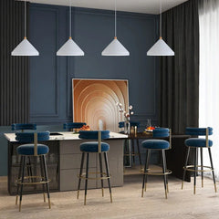 Luz colgante de comedor de sombra en forma de cono negro Luz