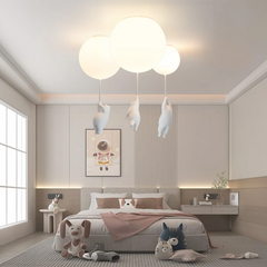 Lámpara de techo infantil oso con globo LED luz suave dormitorio