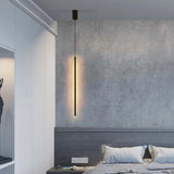 Lámpara colgante lineal negra minimalista LED para mesita de noche