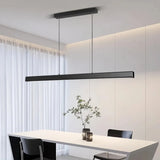 Lámpara lineal colgante minimalista LED regulable en altura para isla de cocina
