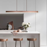 Lámpara colgante lineal LED de metal regulable en altura para comedor