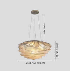 Lámpara de diseño colgante LED en metal con forma floral para salón