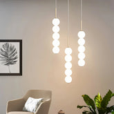 Lámpara colgante con globos de vidrio blanco LED de diseño moderno para dormitorio