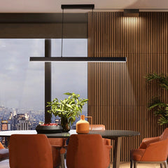 Lámpara lineal colgante moderna de metal regulable en altura para comedor