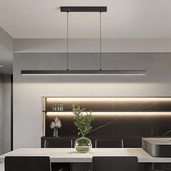 Lámpara lineal colgante moderna de metal regulable en altura para comedor
