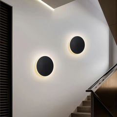 Aplique de pared redondo minimalista LED táctil regulable para salón
