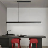 Lámpara lineal colgante minimalista LED regulable en altura para isla de cocina