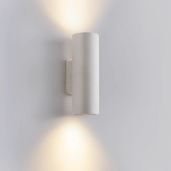 Aplique de pared exterior bidireccional cilíndrico de cemento moderno IP65