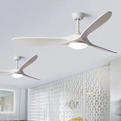 Ventilador de techo de 3 aspas con luz LED silencioso moderno con función verano invierno para salón