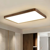 Plafón de techo de madera nórdico LED con luz suave nogal para salón