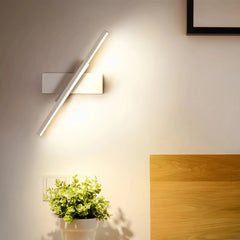 Aplique de pared giratorio alargado moderno para dormitorio