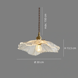 Lámpara colgante floral moderna de vidrio con LED para salón