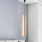 Lámpara colgante lineal negra minimalista LED para mesita de noche