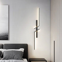 Aplique de Diseño Minimalista LED en Metal Negro para Salón
