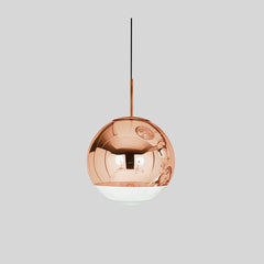 Lámpara colgante globo de vidrio LED moderna efecto espejo para comedor
