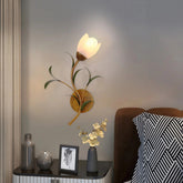 Aplique de pared flor vintage de vidrio para dormitorio