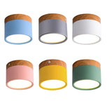 Foco de superficie nórdico LED cilíndrico color Macaron para pasillo