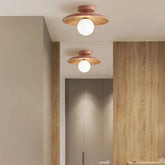 Lampara de techo para pasillo de madera redonda nórdica