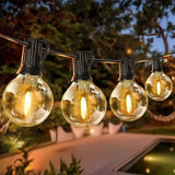 Cadena de luces solares G40 LED regulable IP65 para jardín