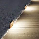 Baliza de jardín rectangular moderna LED IP65 con acabado de efecto madera