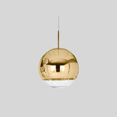 Lámpara colgante globo de vidrio LED moderna efecto espejo para comedor