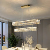 Lámpara colgante ovalada de cristal moderno para comedor