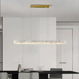 Lámpara colgante de mármol moderna y alargada con LED regulable para comedor