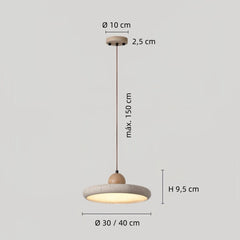Lámpara colgante de travertino redonda con LED regulable para comedor