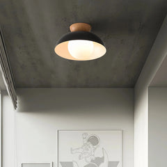 Lámpara de techo nórdica LED de metal y madera para pasillo