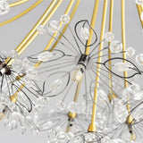 Lámpara de araña de cristal floral moderna LED regulable para comedor