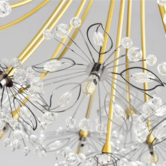 Lámpara de araña de cristal floral moderna LED regulable para comedor