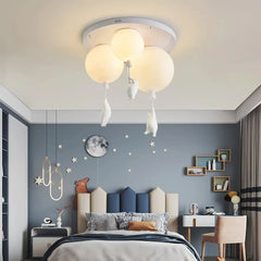 Lámpara de techo infantil oso con globo LED luz suave dormitorio