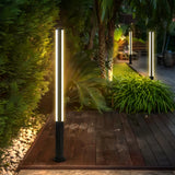 Baliza de jardín exterior LED IP65 moderna cilíndrica negra para caminos