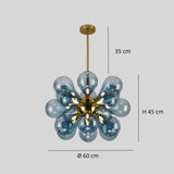 Lámpara colgante Sputnik moderno con 18 luces de vidrio para salón