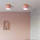 Foco de superficie nórdico LED cilíndrico color Macaron para pasillo
