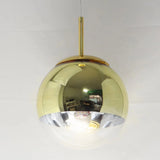 Lámpara colgante con globo de vidrio electrochapado LED para comedor