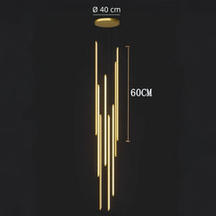 Lampara colgante para escaleras larga LED regulable diseño moderno